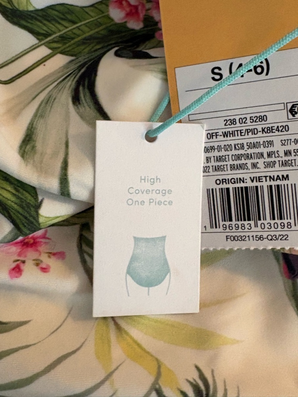 NWT Kona Sol One Piece Swimsuit Tropical Floral Ruffle Flounce Ruched S (4-6) - Picture 6 of 8